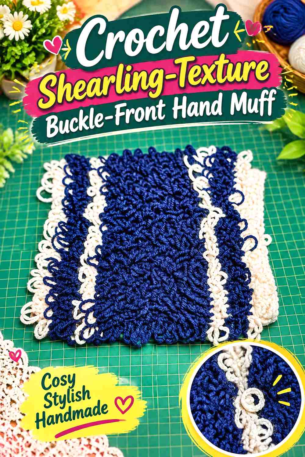 5. Crochet Shearling-Texture Buckle-Front Hand Muff