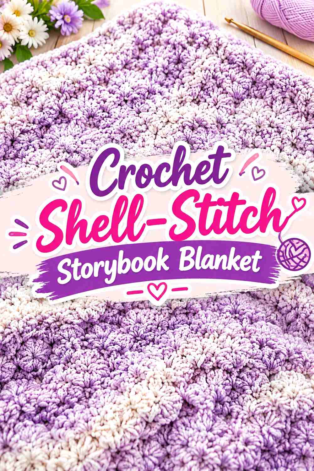 9. Crochet Shell-Stitch Storybook Blanket