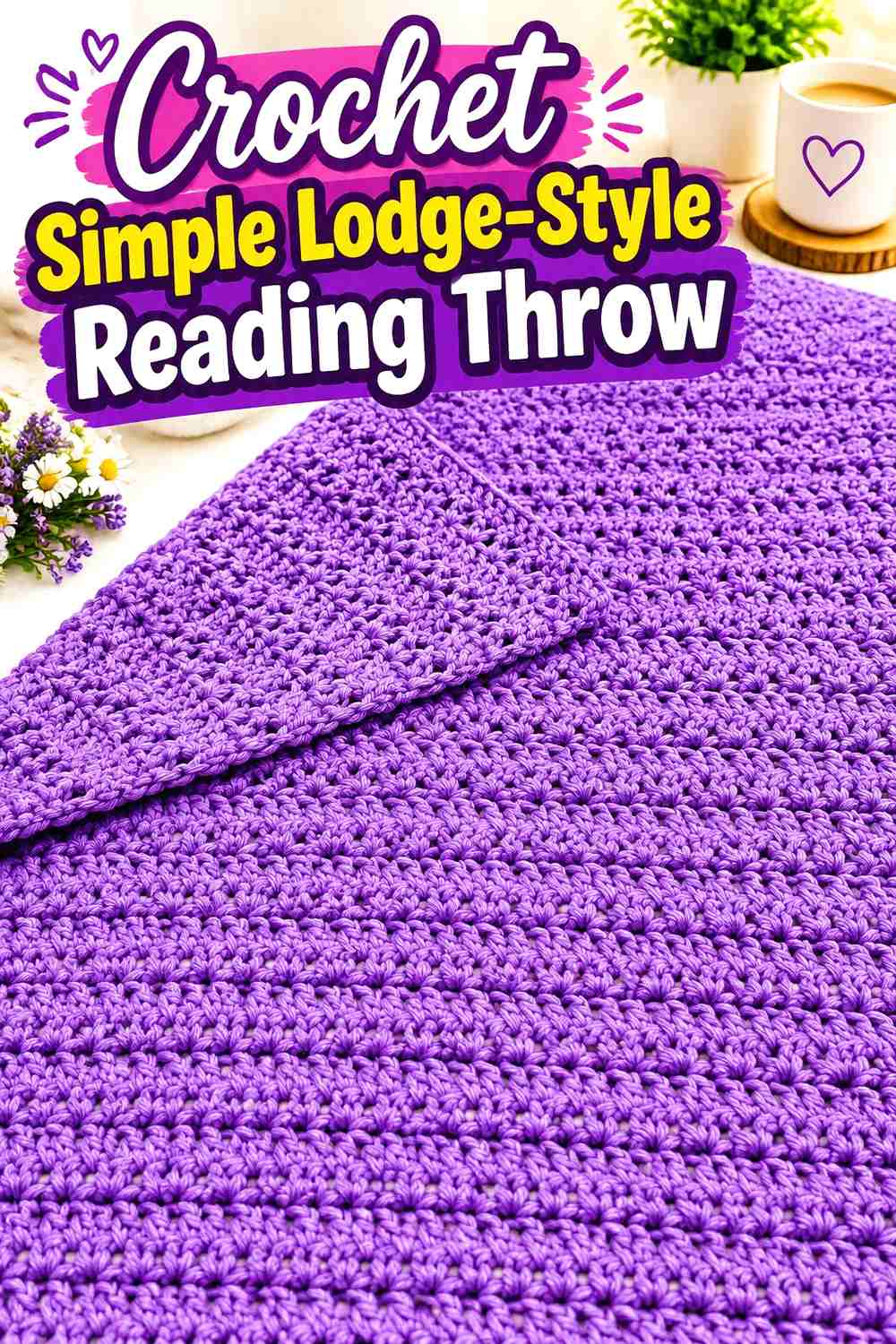 16. Crochet Simple Lodge-Style Reading Throw