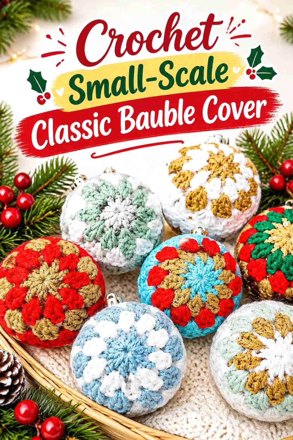 8. Crochet Small-Scale Classic Bauble Cover