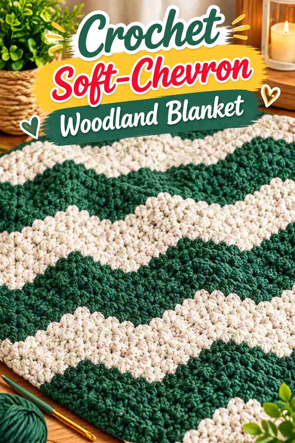 8. Crochet Soft-Chevron Woodland Blanket