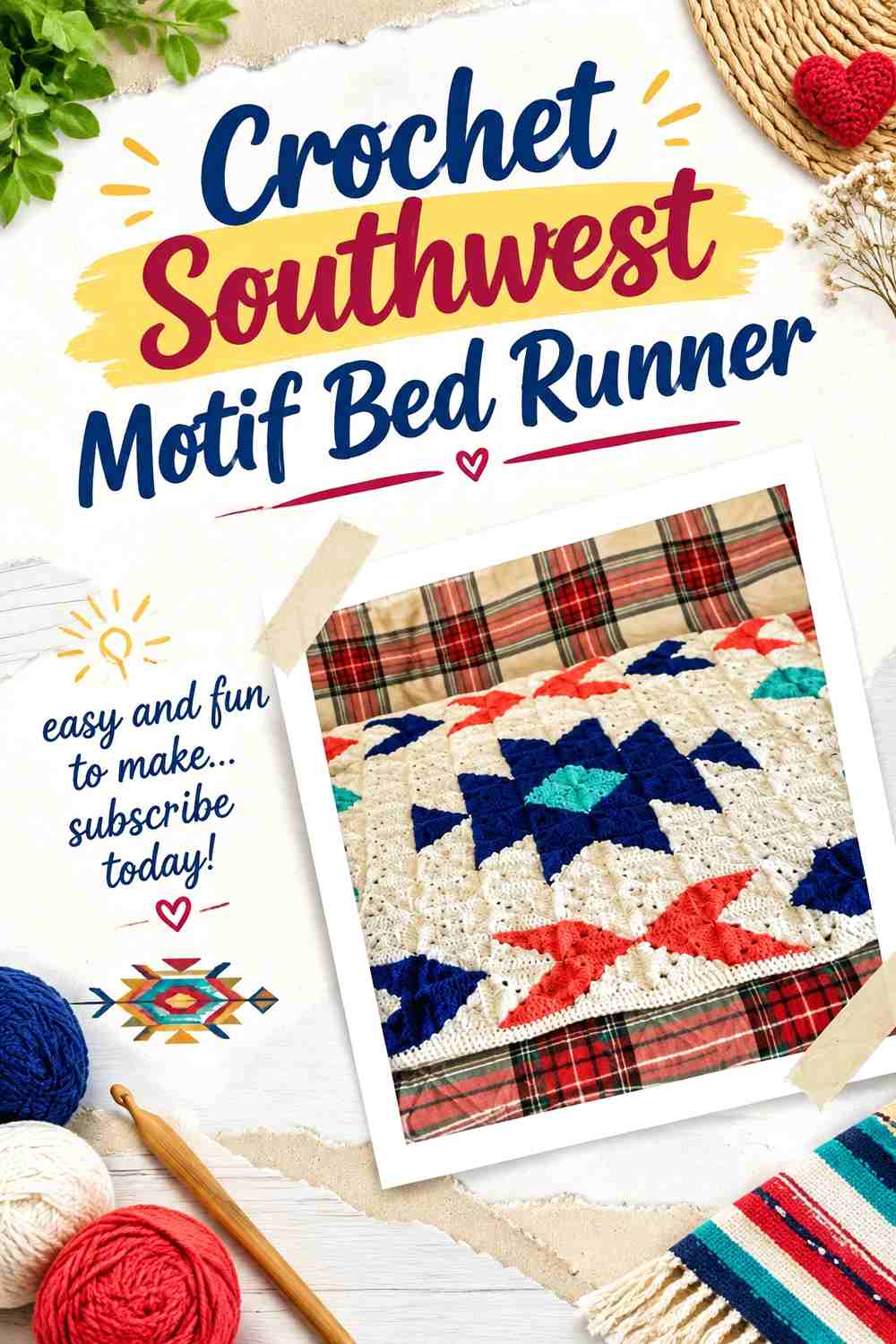 17. Crochet Southwest Motif Bed Runner