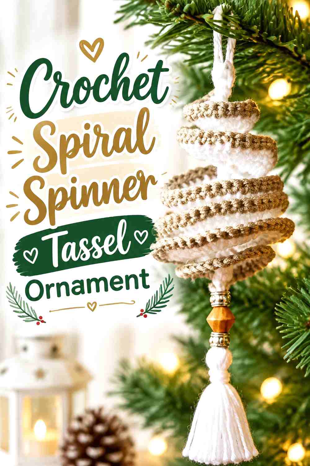 2. Crochet Spiral Spinner Tassel Ornament