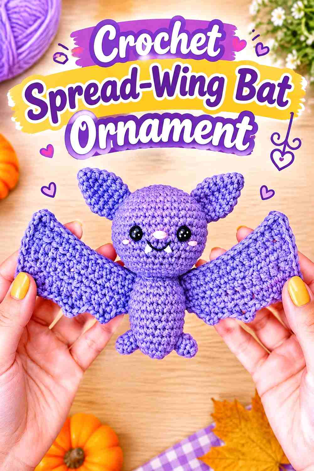 5. Crochet Spread-Wing Bat Ornament