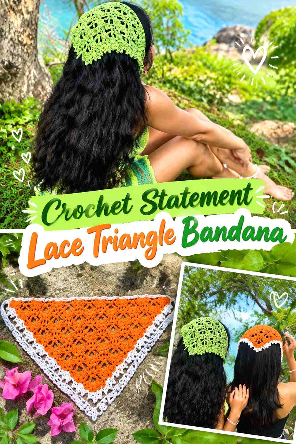 5. Crochet Statement Lace Triangle Bandana