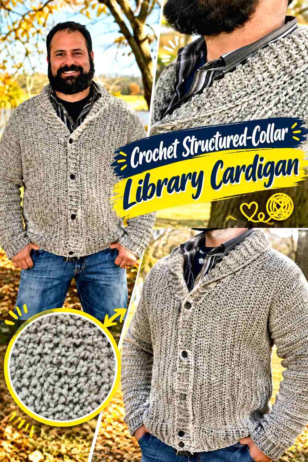 14. Crochet Structured-Collar Library Cardigan