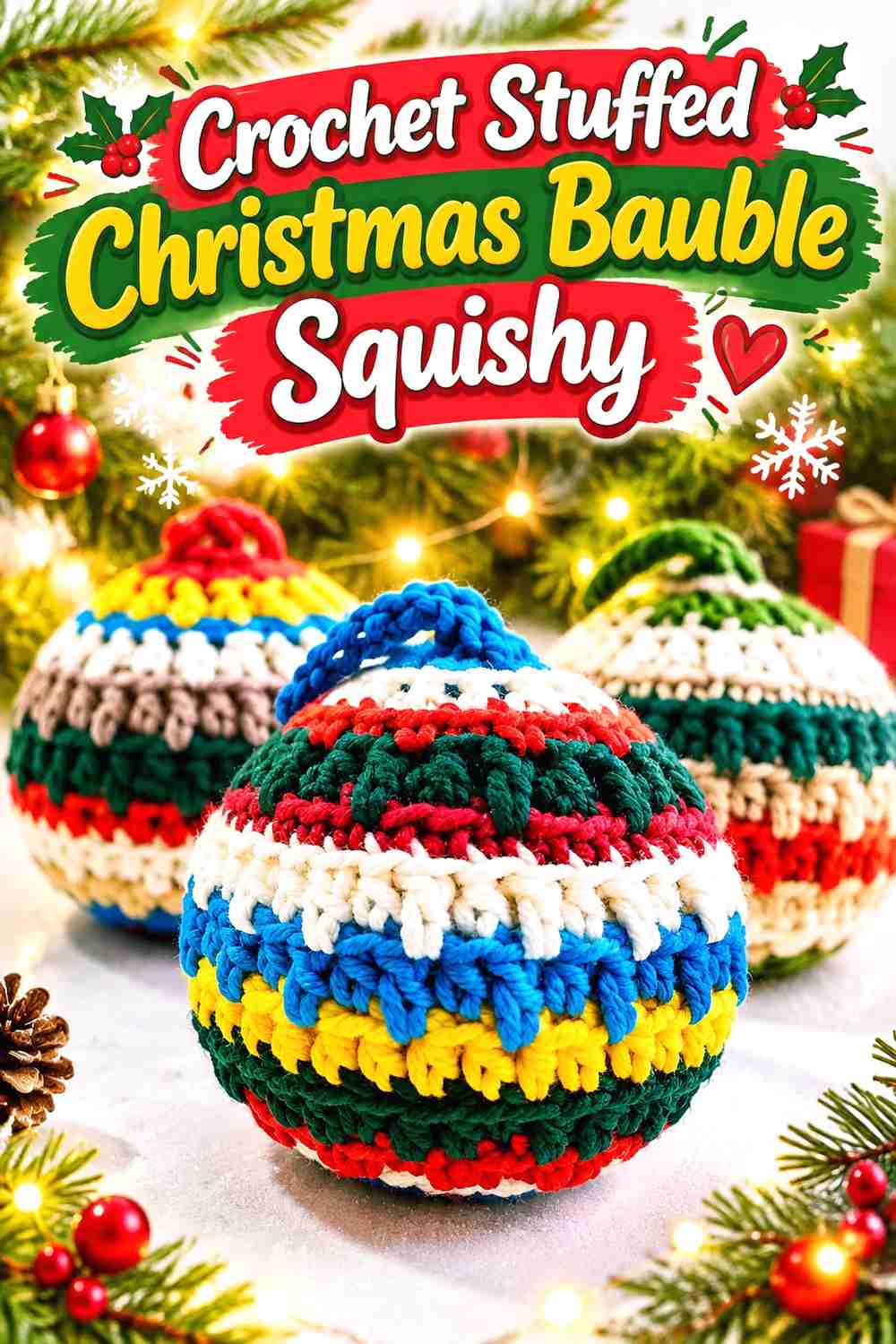 16. Crochet Stuffed Christmas Bauble Squishy