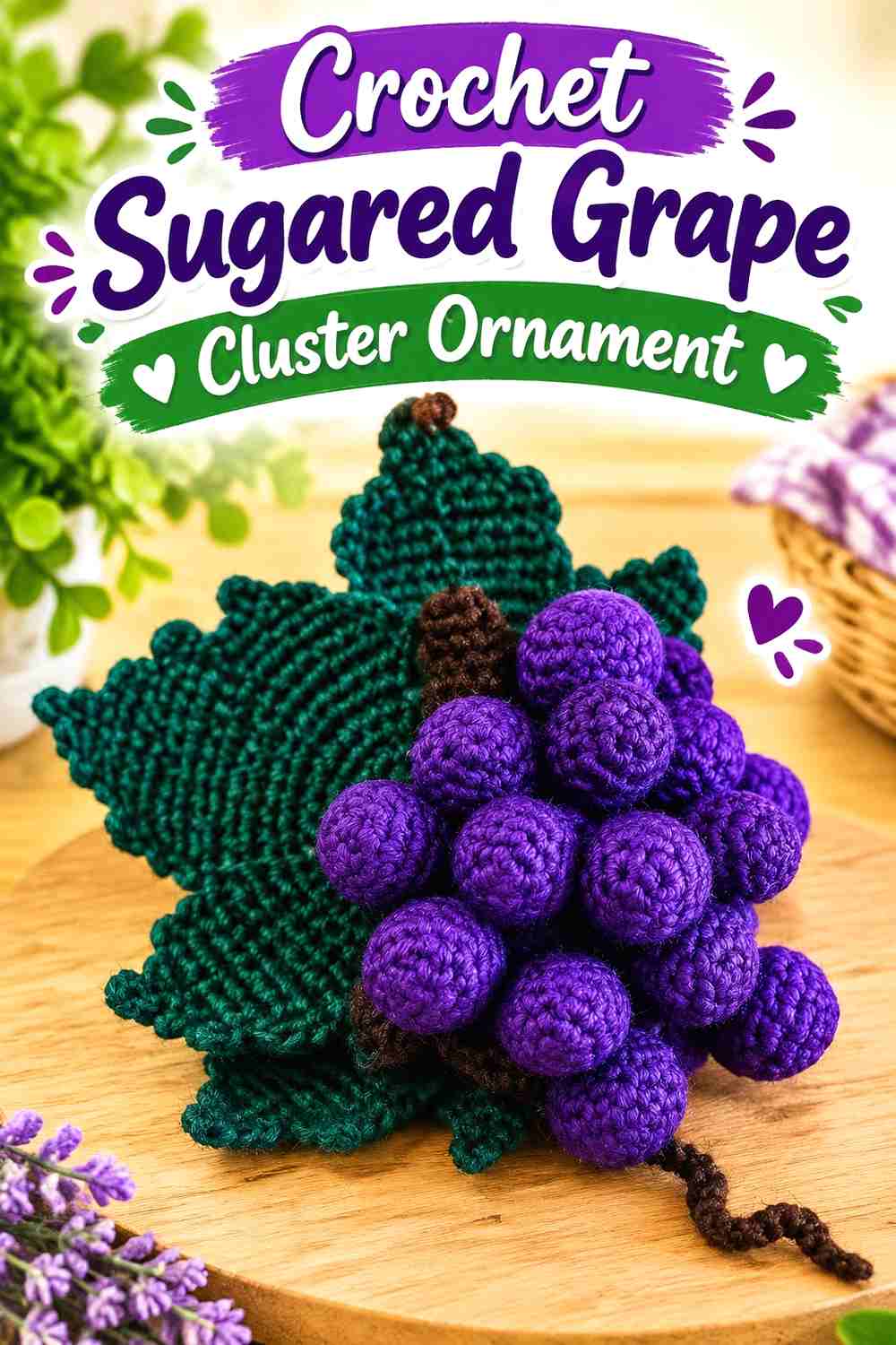 6. Crochet Sugared Grape Cluster Ornament