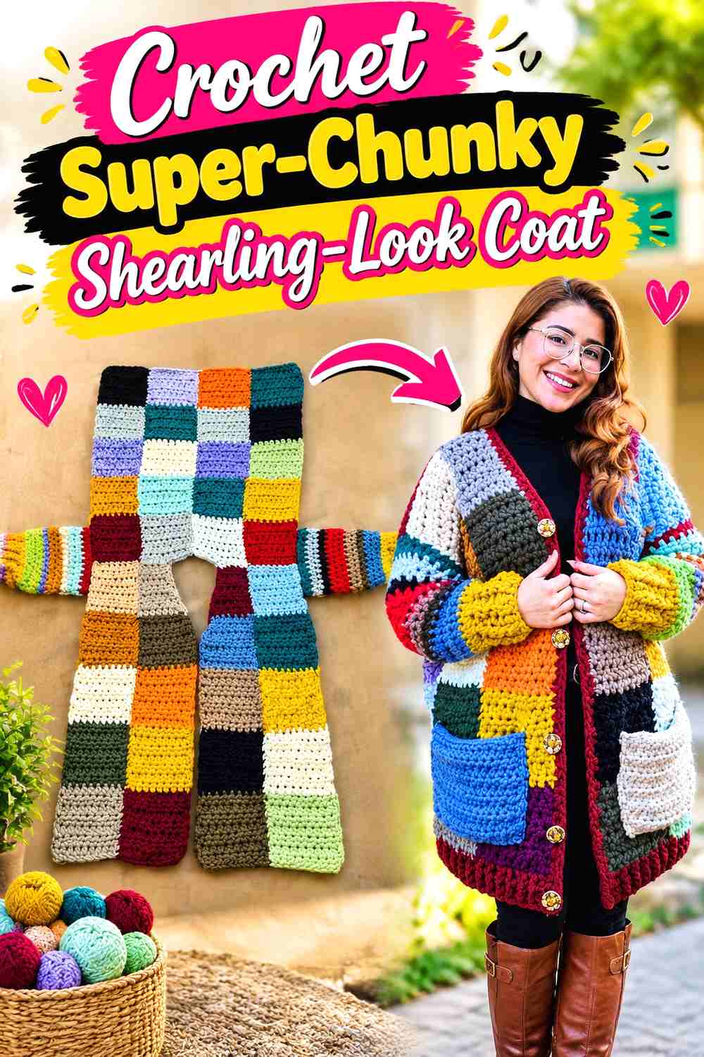 14. Crochet Super-Chunky Shearling-Look Coat
