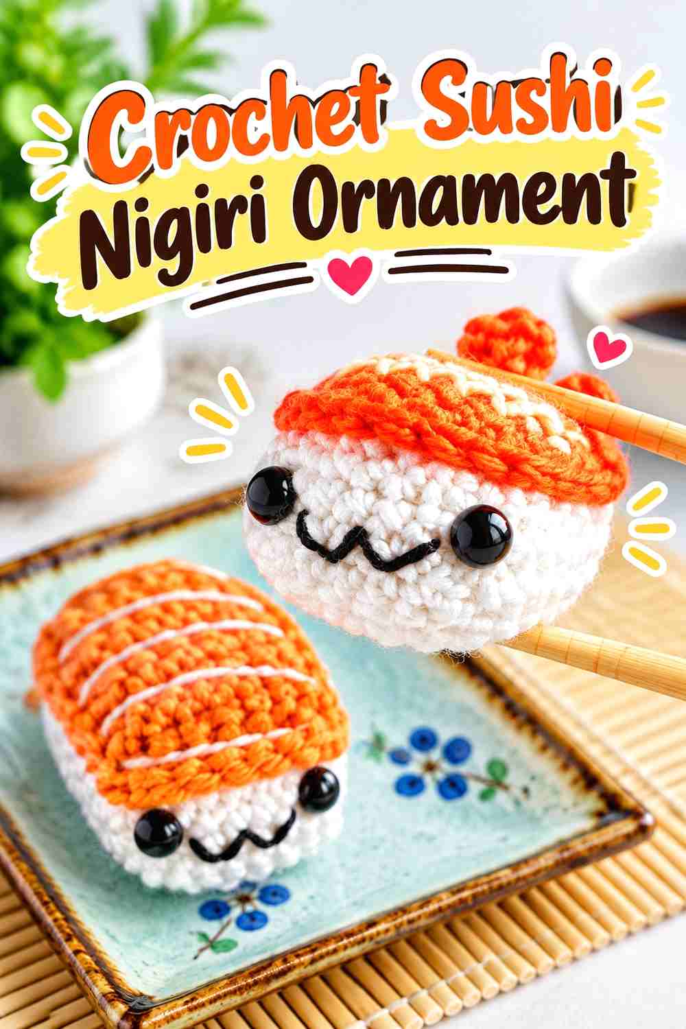 11. Crochet Sushi Nigiri Ornament