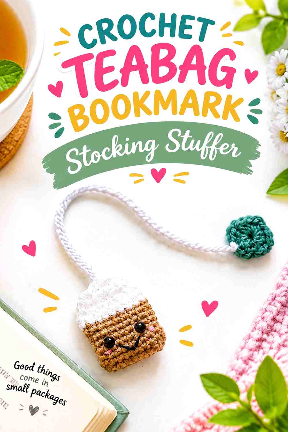 17. Crochet Teabag Bookmark Stocking Stuffer
