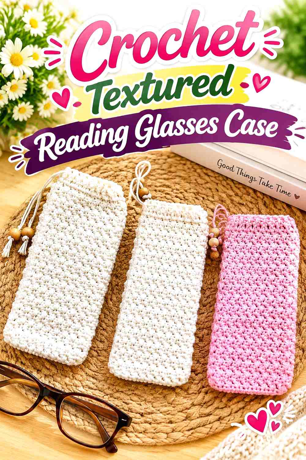 5. Crochet Textured Reading Glasses Case