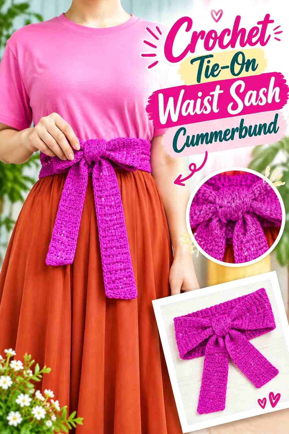 5. Crochet Tie On Waist Sash Cummerbund