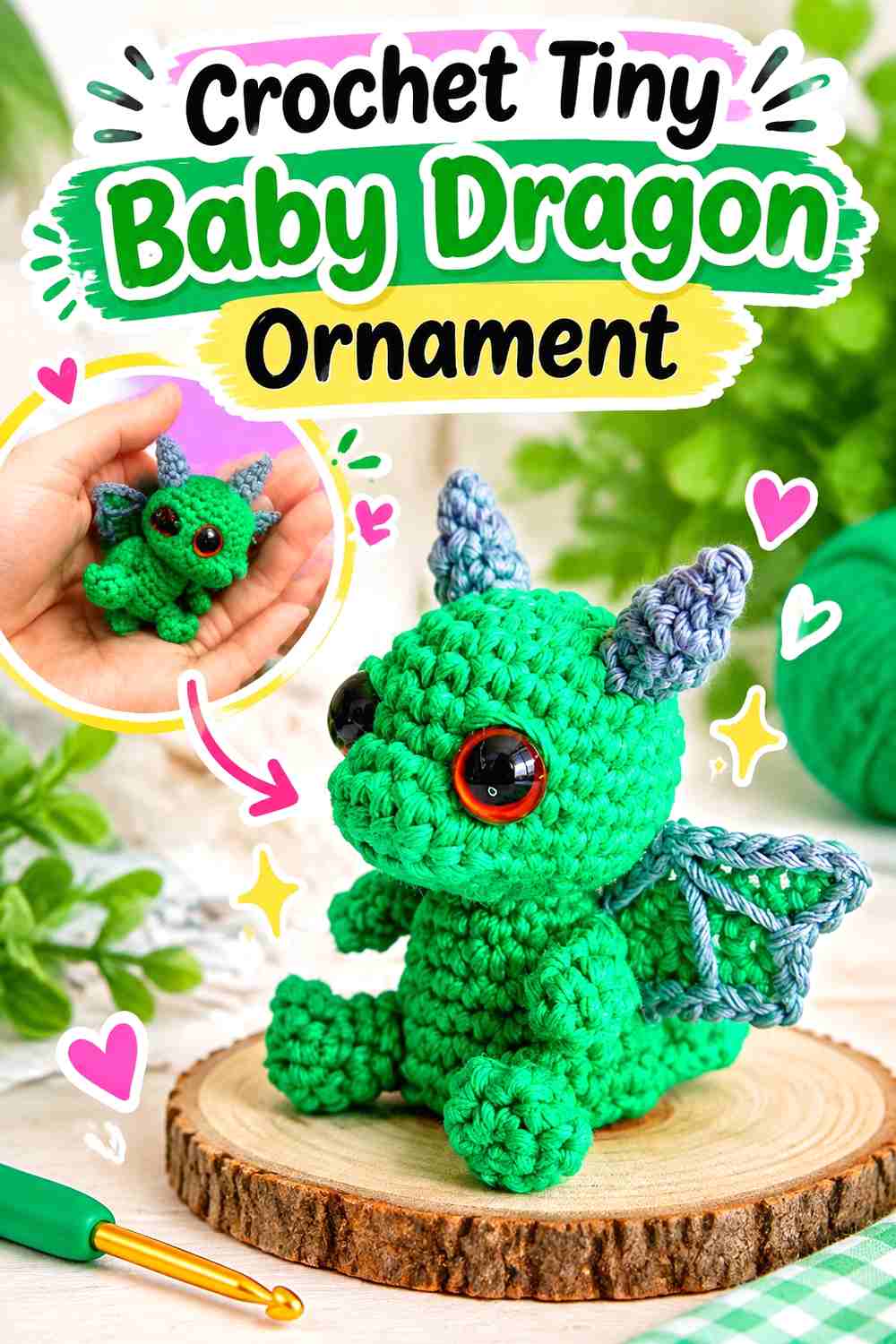 1. Crochet Tiny Baby Dragon Ornament