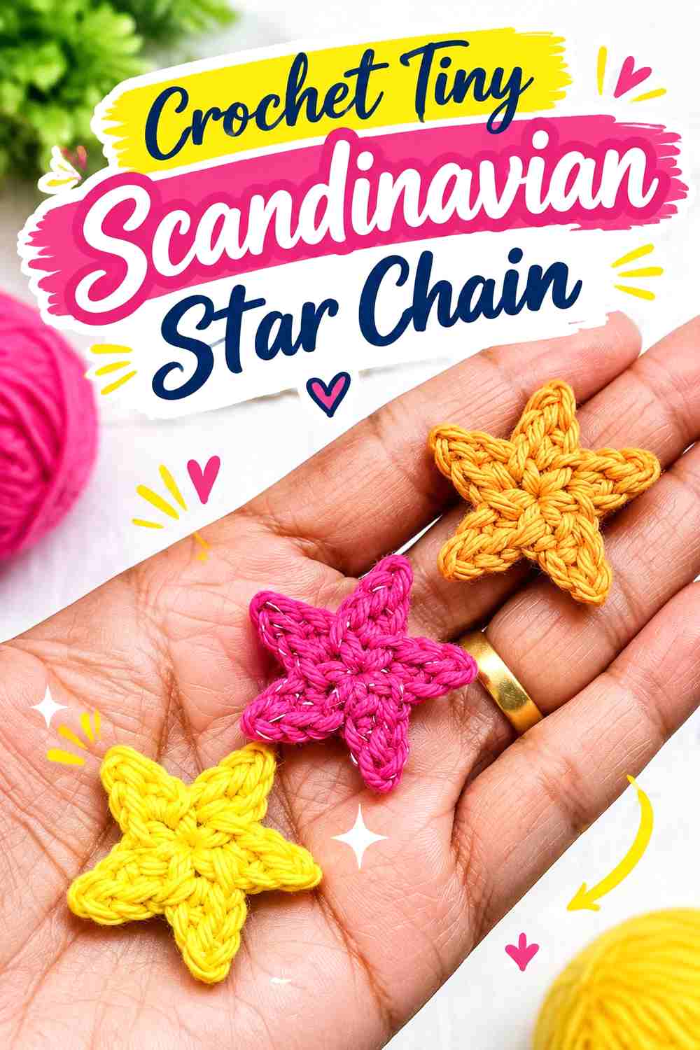 6. Crochet Tiny Scandinavian Star Chain