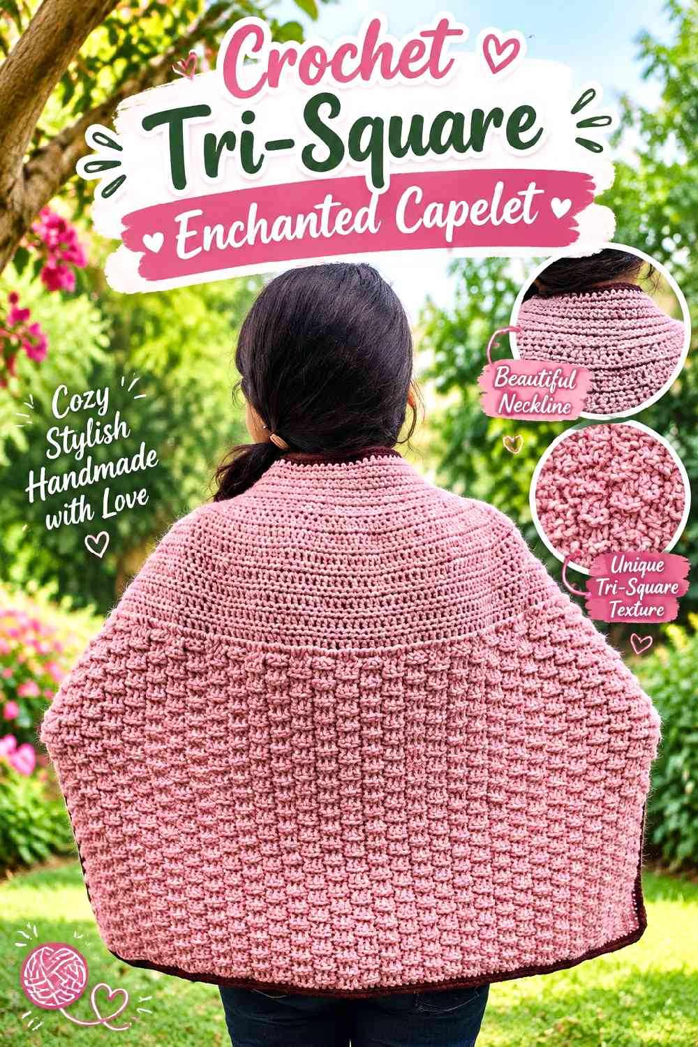 10. Crochet Tri-Square Enchanted Capelet