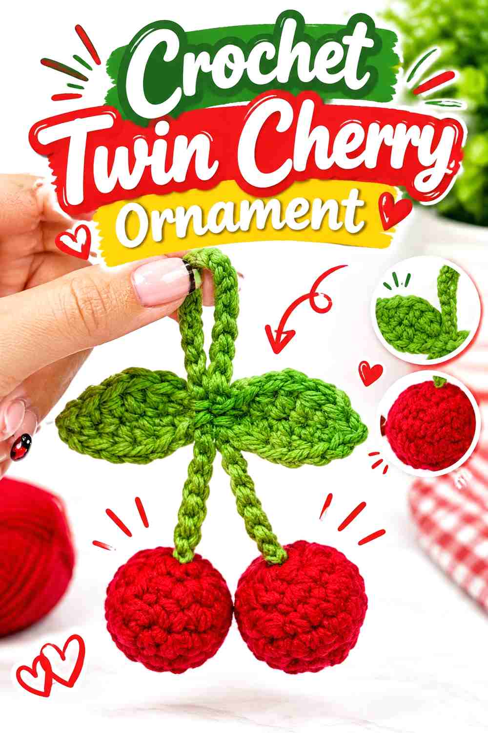 5. Crochet Twin Cherry Ornament