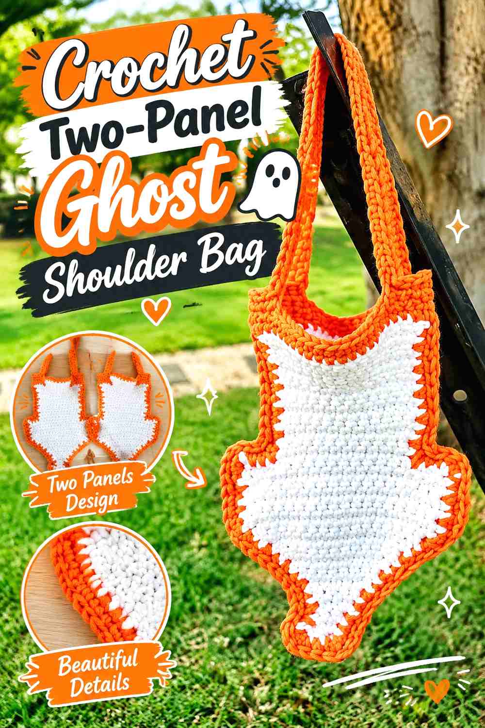 4. Crochet Two-Panel Ghost Shoulder Bag