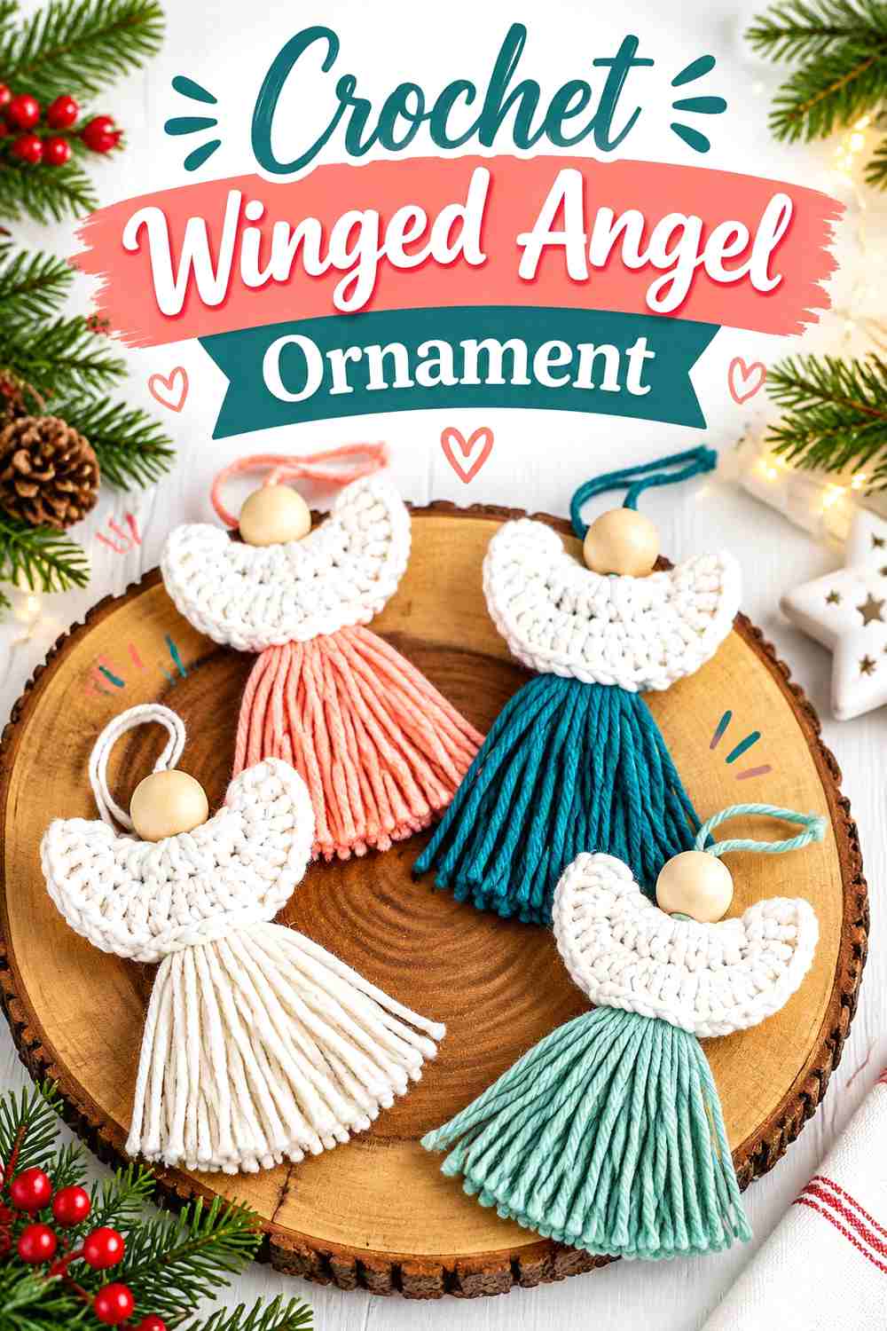 8. Crochet Winged Angel Ornament