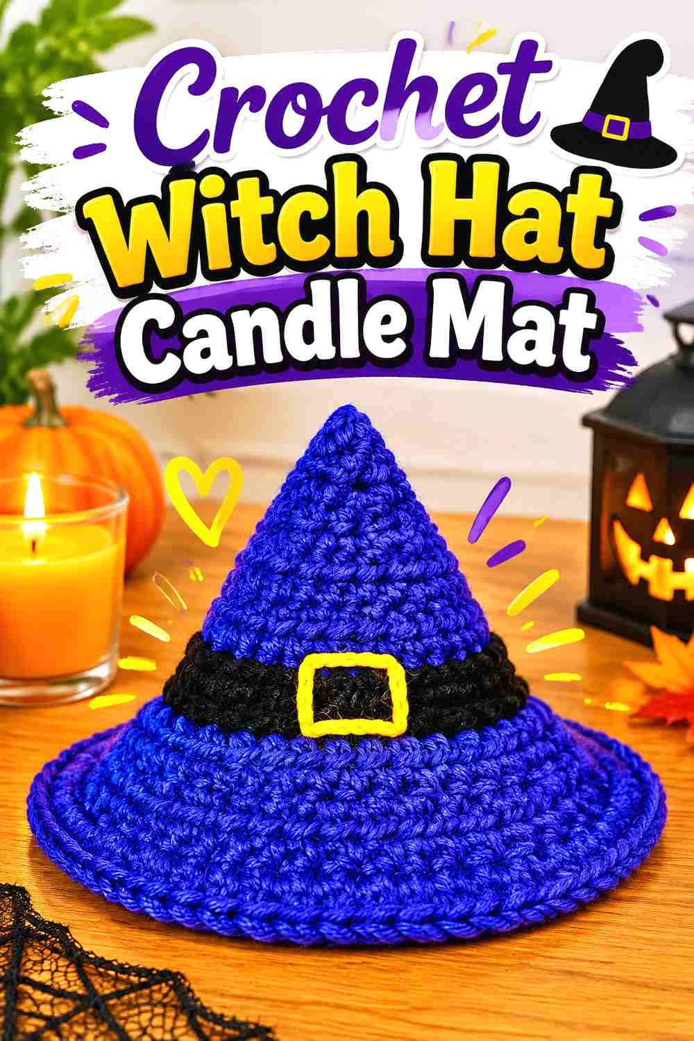Crochet Witch Hat Candle Mat