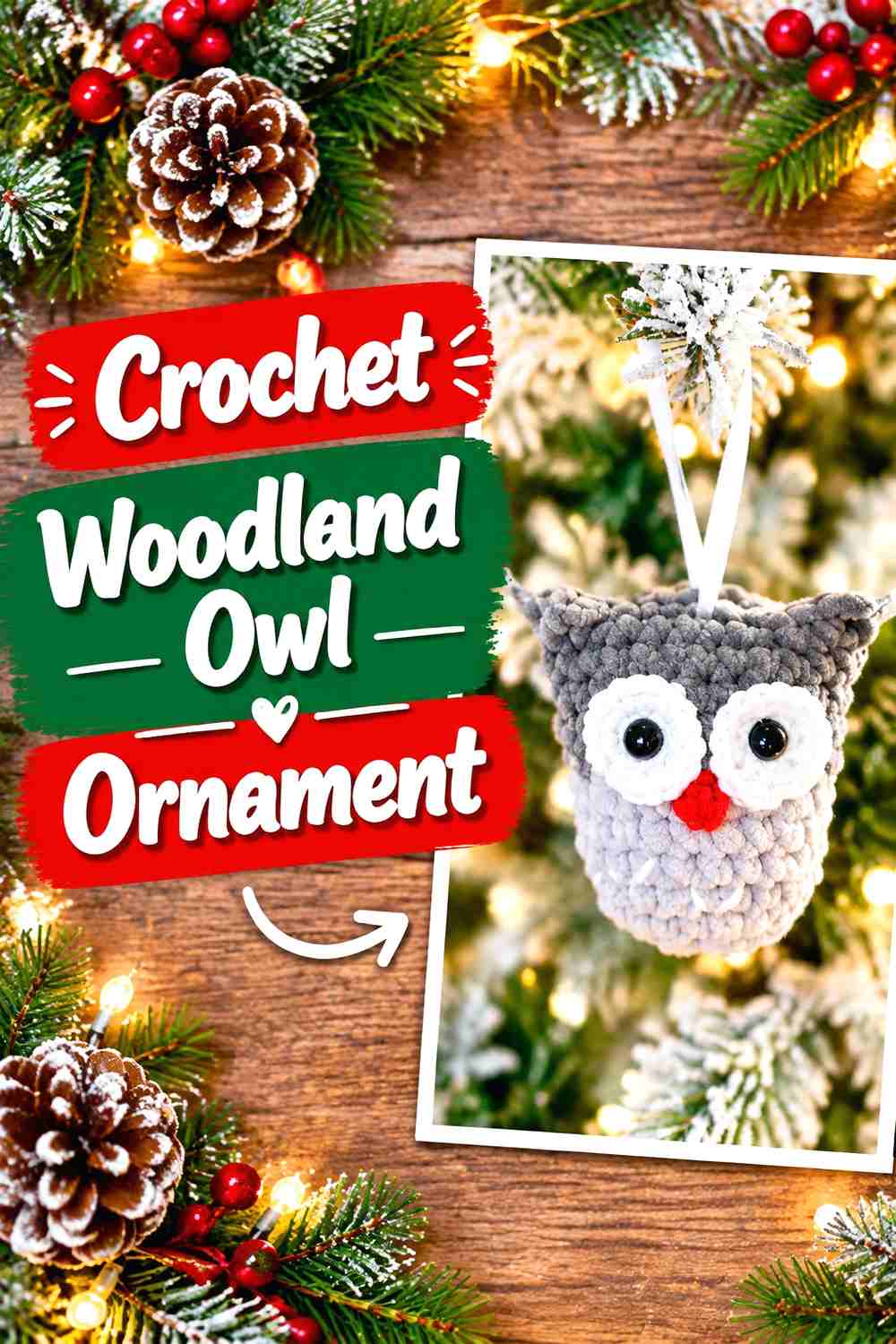 14. Crochet Woodland Owl Ornament