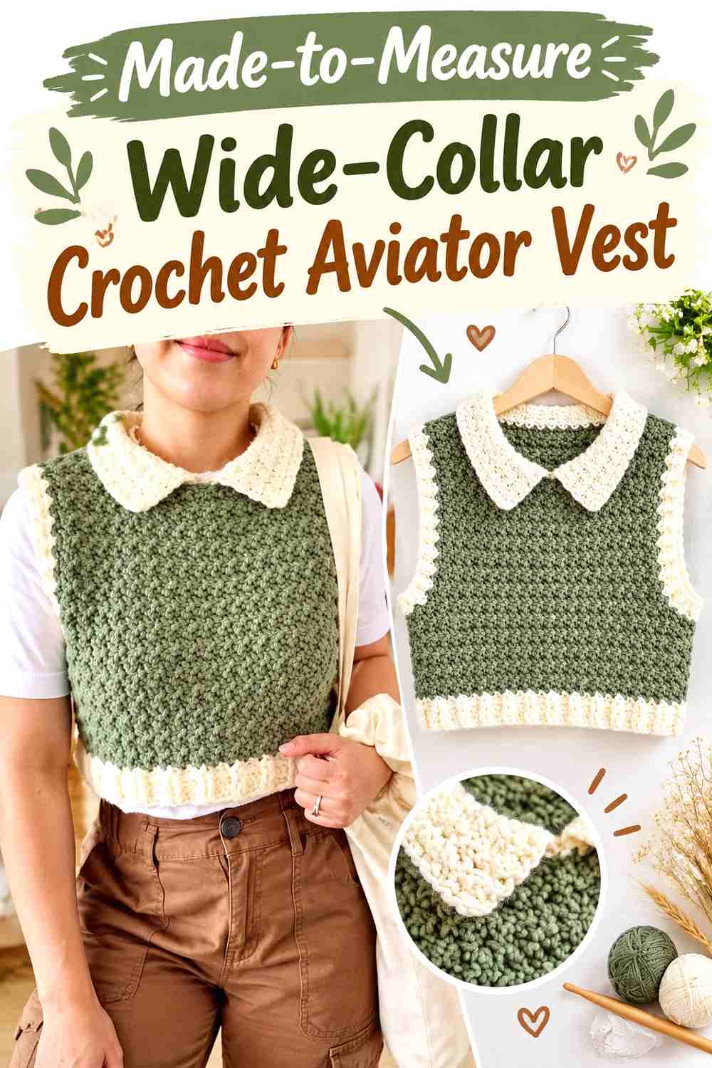18. Made-to-Measure Wide-Collar Crochet Aviator Vest