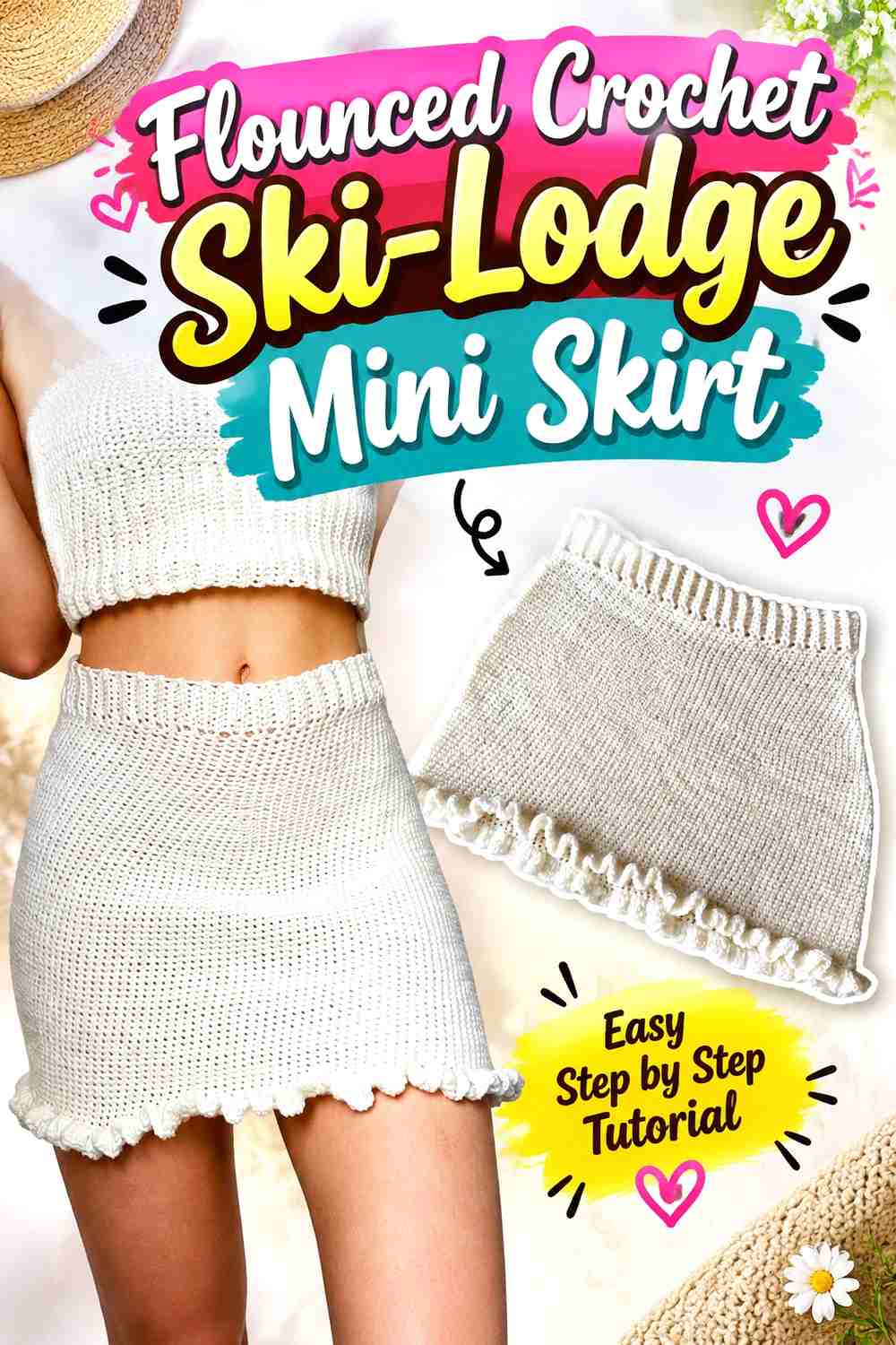 5. Merino-Look Crochet Minimal Ski Mini Skirt