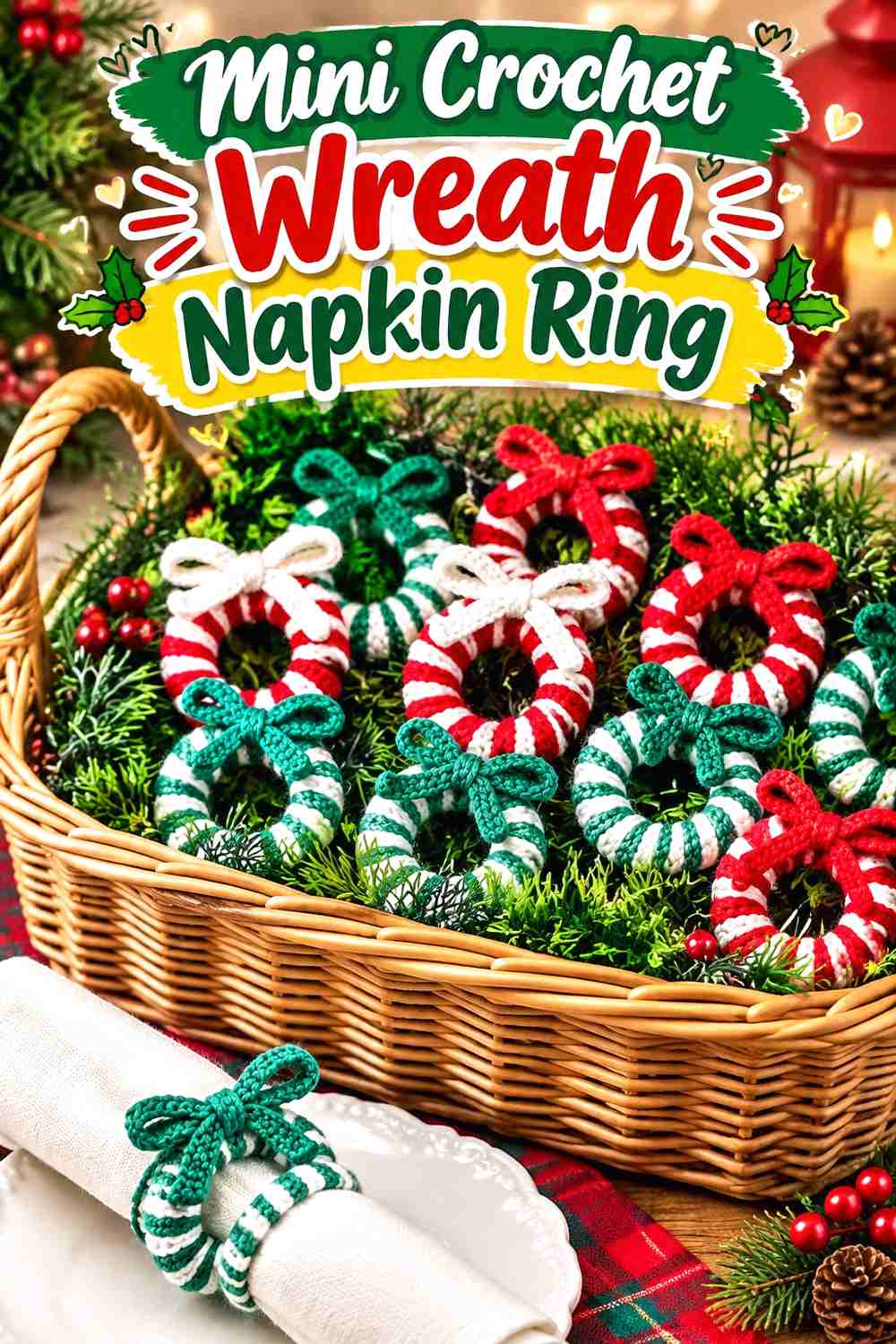 9. Mini Crochet Wreath Napkin Ring