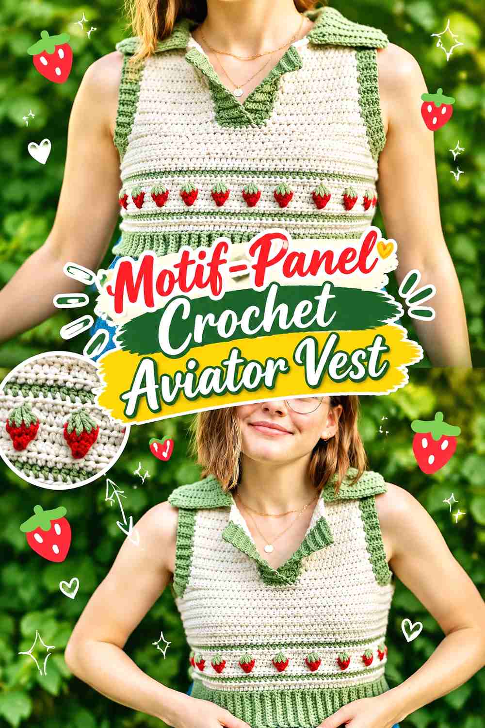 12. Motif-Panel Crochet Aviator Vest