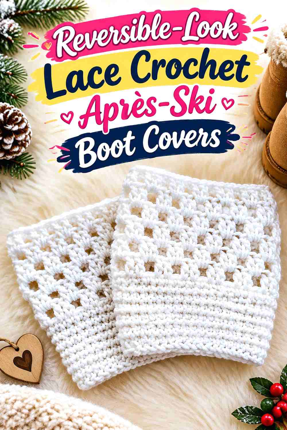 11. Reversible-Look Lace Crochet Après-Ski Boot Covers