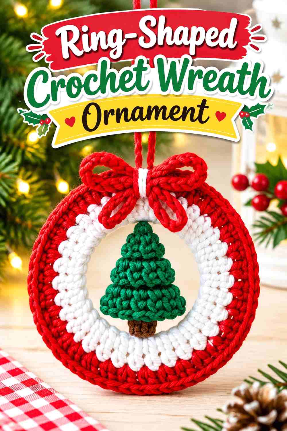 3. Ring-Shaped Crochet Wreath Ornament