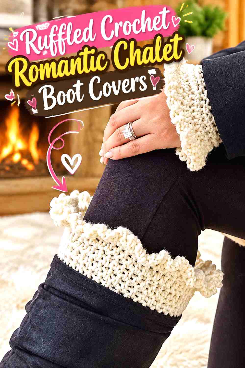 4. Ruffled Crochet Romantic Chalet Boot Covers