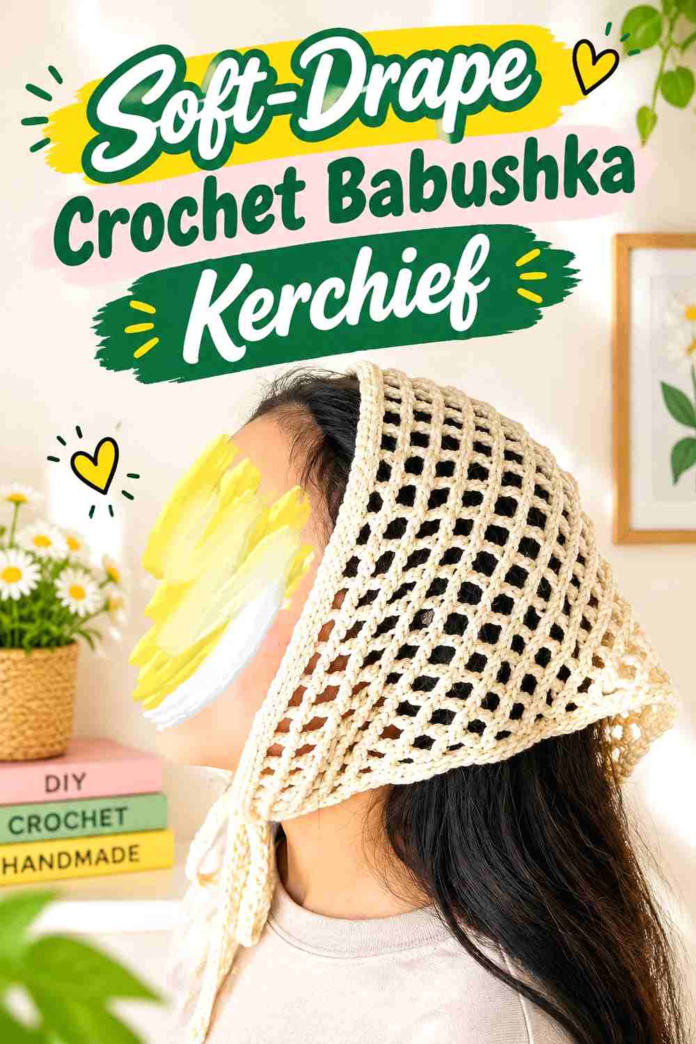 9. Soft-Drape Crochet Babushka Kerchief