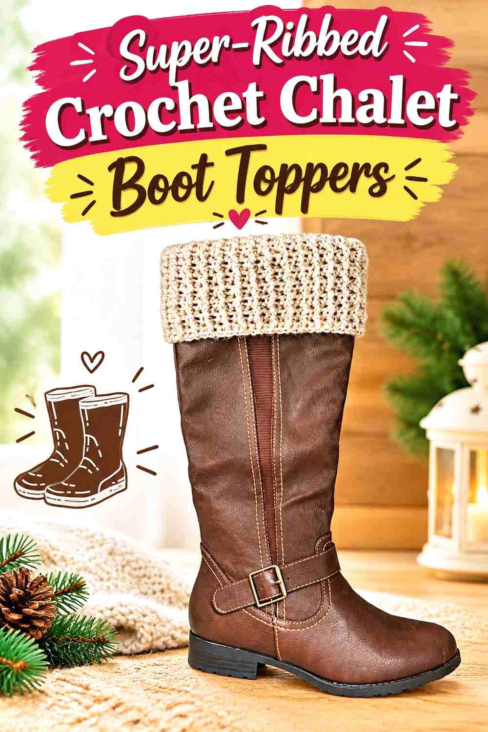 3. Super-Ribbed Crochet Chalet Boot Toppers