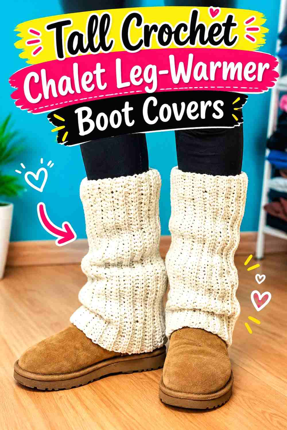14. Tall Crochet Chalet Leg-Warmer Boot Covers