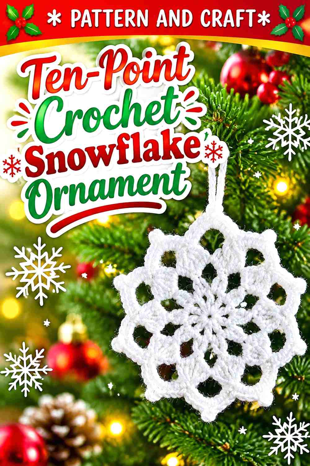 15. Ten-Point Crochet Snowflake Ornament
