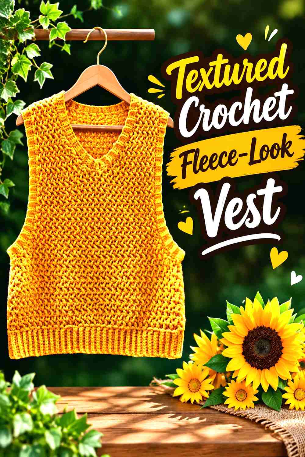 15. Textured Crochet Fleece-Look Vest