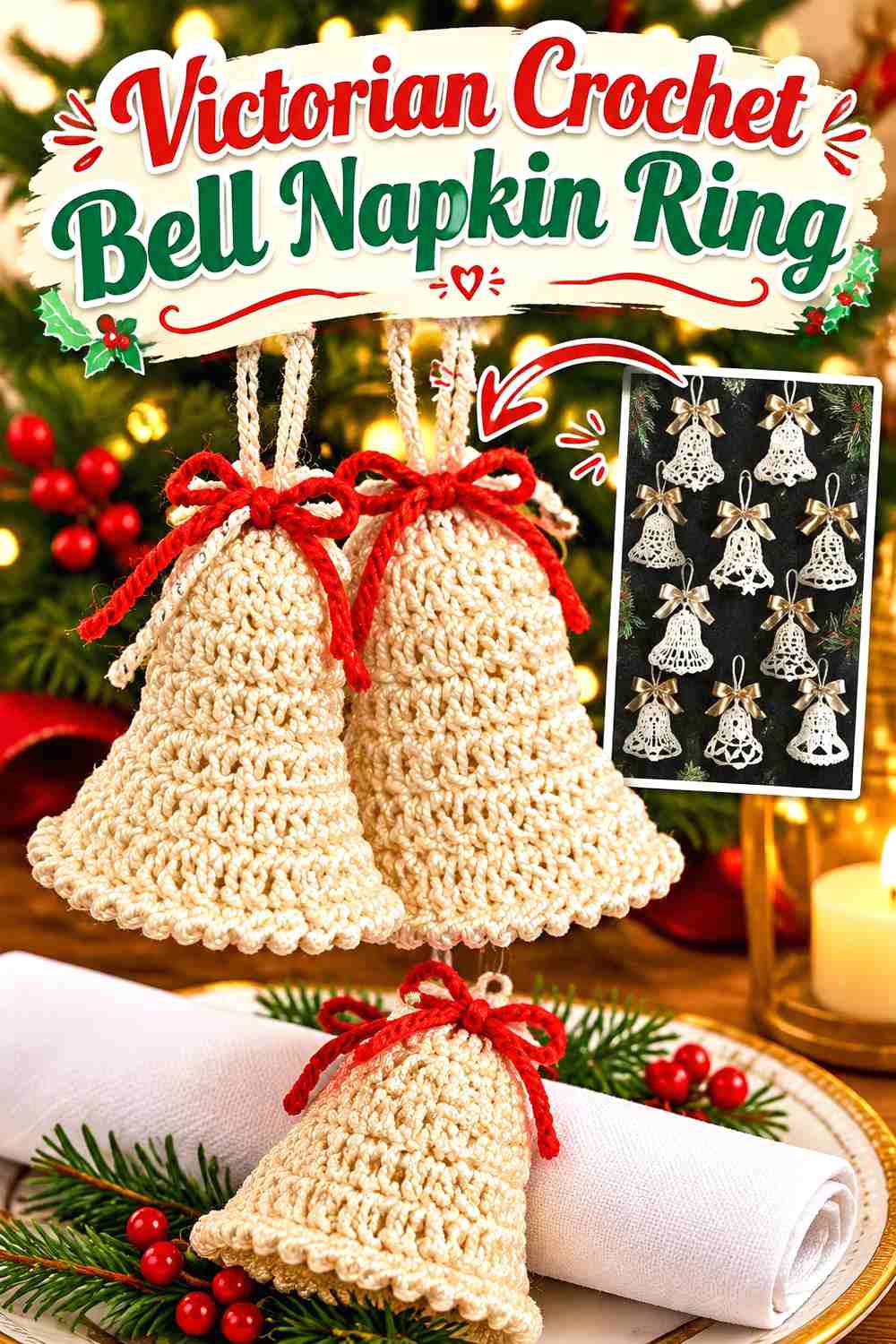 6. Victorian Crochet Bell Napkin Ring