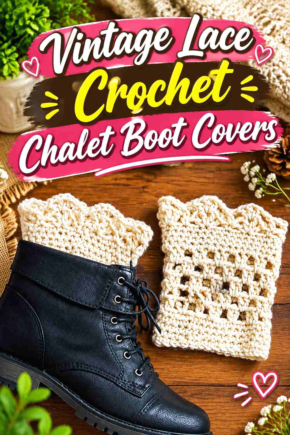 12. Vintage Lace Crochet Chalet Boot Covers